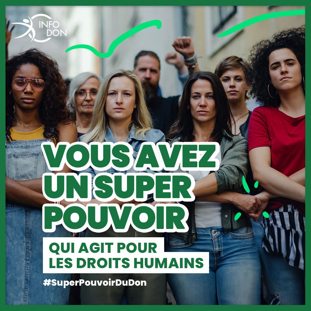 visuel super pouvoir pour les droits humains