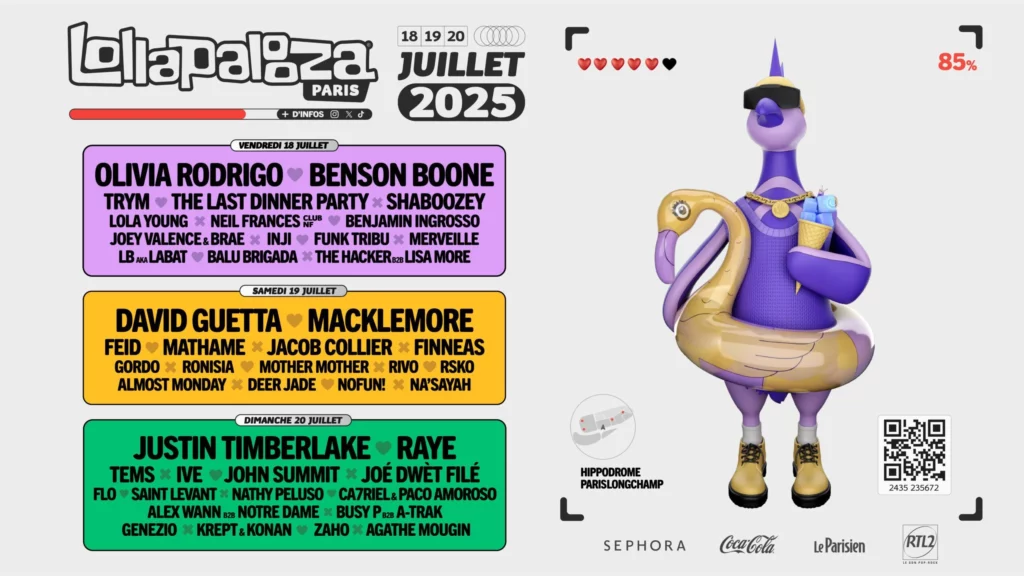 Lollapalooza affiche festival engagé 2025
