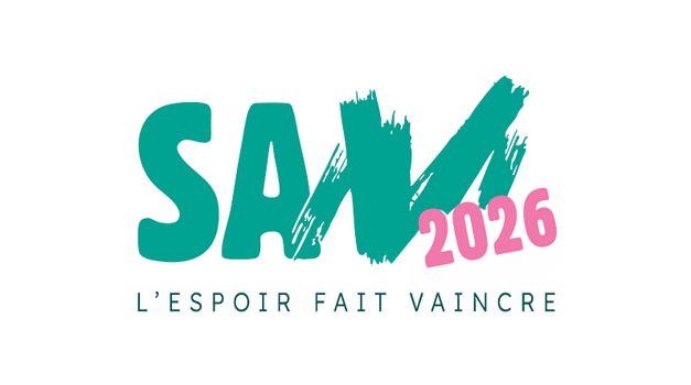 Stream against muco 2026 logo de l'édition 2026 avec écrit SAM 2026 l'espoir fait vaincre