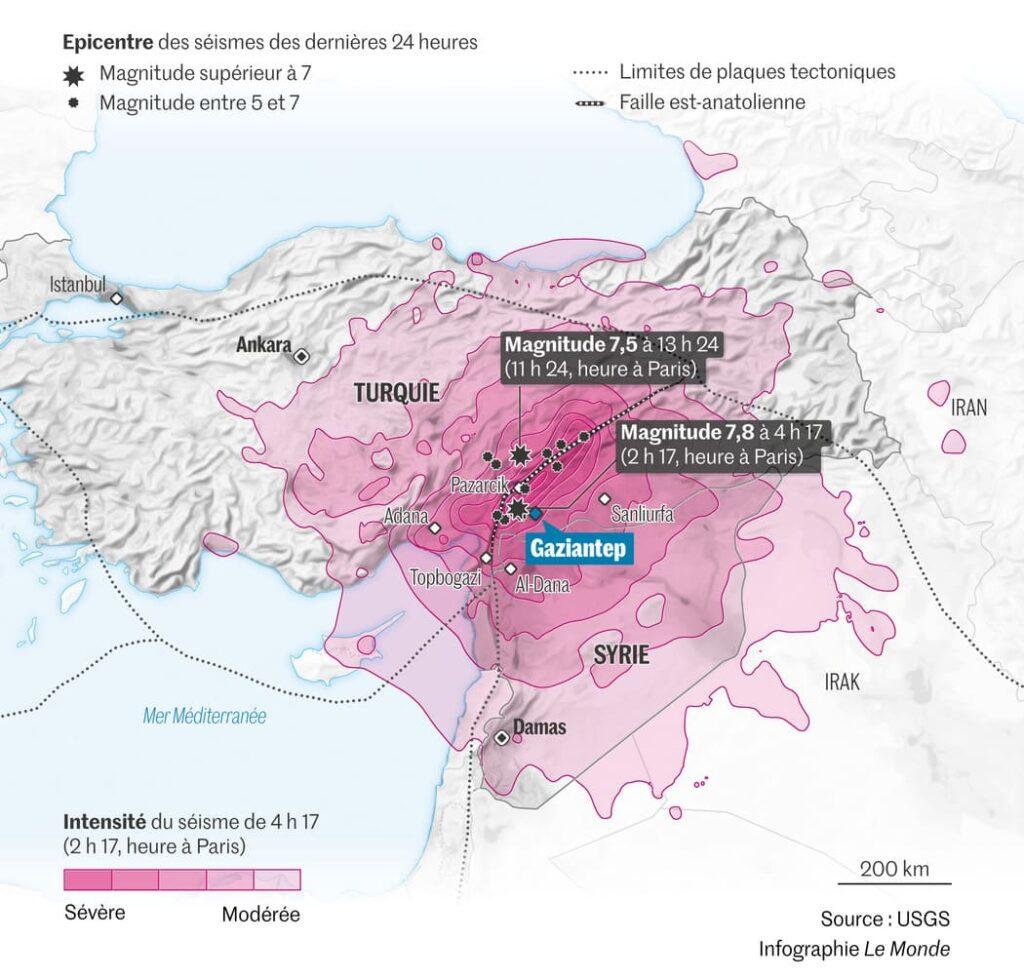 infographie le monde urgence turquie syrie seisme